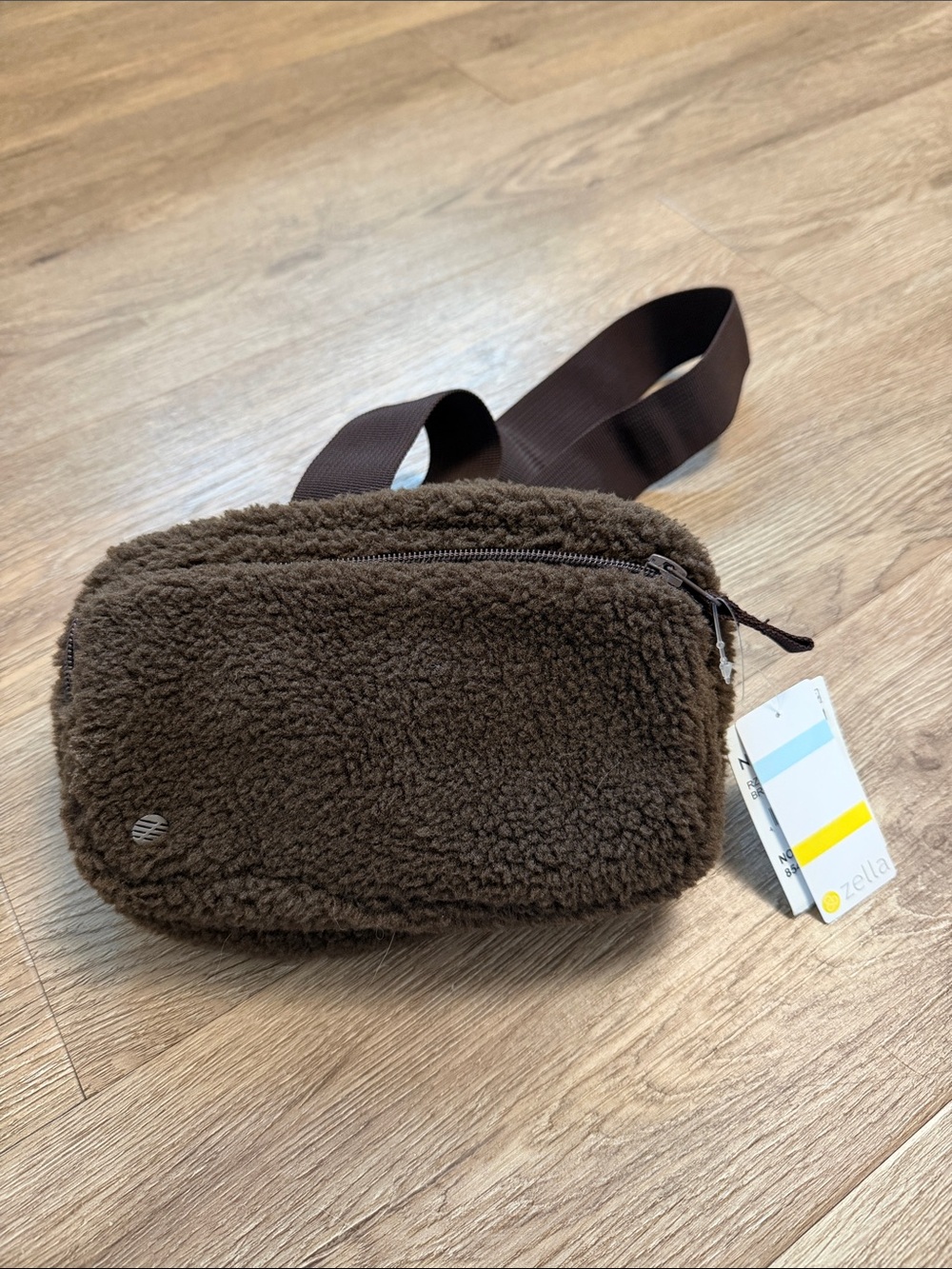 Zella Dark Brown Sherpa Belt Bag